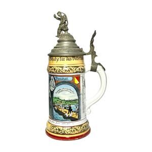 1899/1901 German Regimental Lithophane Beer Stein 2nd Co. Pioneer Battalion #16